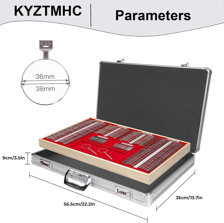 266 Piece Optical Trial Lens Set Optical Trial Lens Kit with Aluminum Case Optometry Kit for Optometrists Opticians and Eye Protection