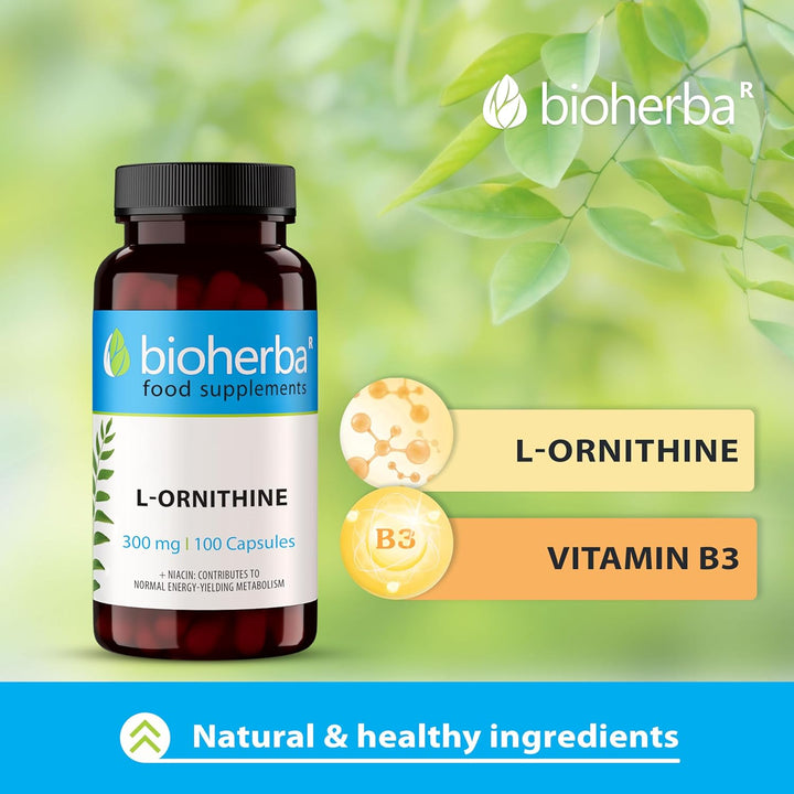 L-Ornithine 300 Mg – 300 Capsules | Pure Amino Acid Supplement for Active Nutrition by