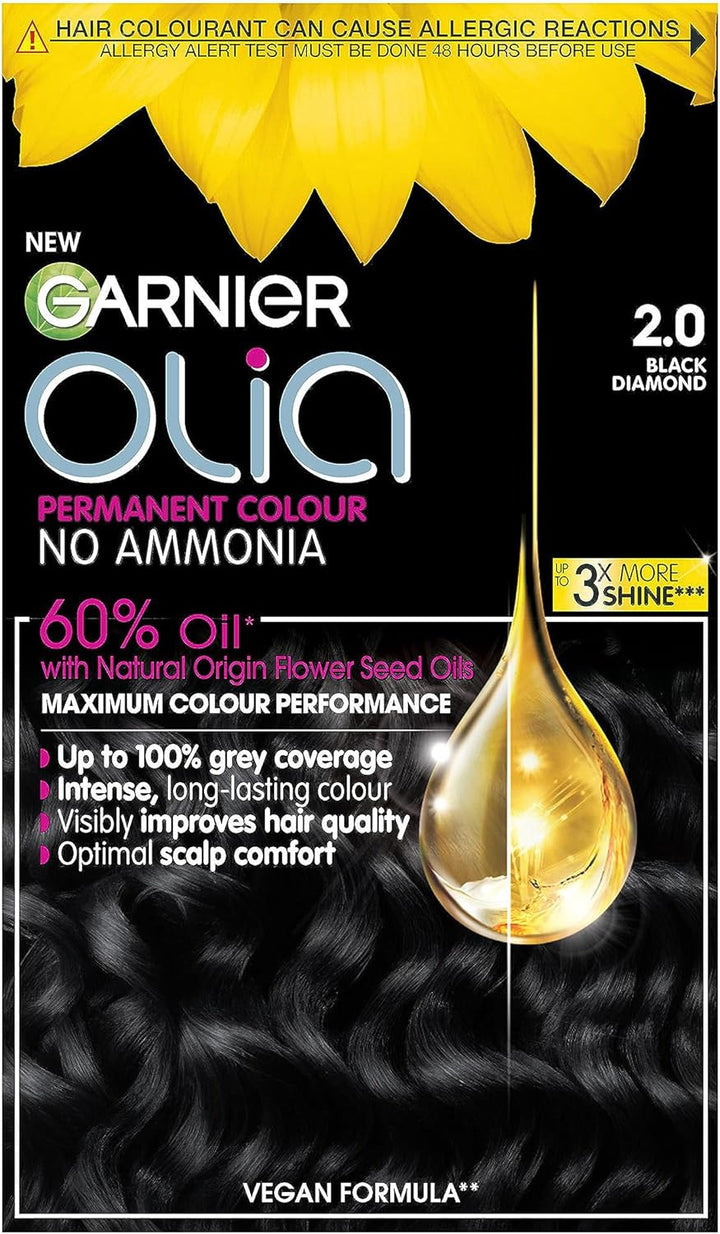 Garnier  5.0 Brown, Oil-Powered, No-Ammonia. 100% Grey Coverage. Luminous, Long-Lasting, Vibrant Brown Hair Color with Exceptional Shine and a Healthy, Nourished Feel.