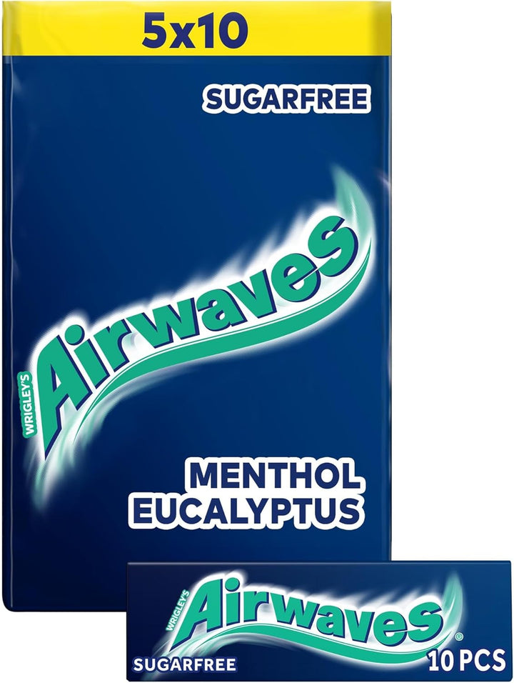 Chewing Gum Menthol & Eucalyptus, 46 Pieces, Sugar Free Chewing Gum Bottle with Menthol Freshness