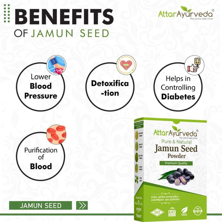 Jamun Seed Powder | Finely Ground from Dried Jamun Seeds | Natural & Pure Herbal Powder for Daily Wellness | No Additives or Preservatives | 250G