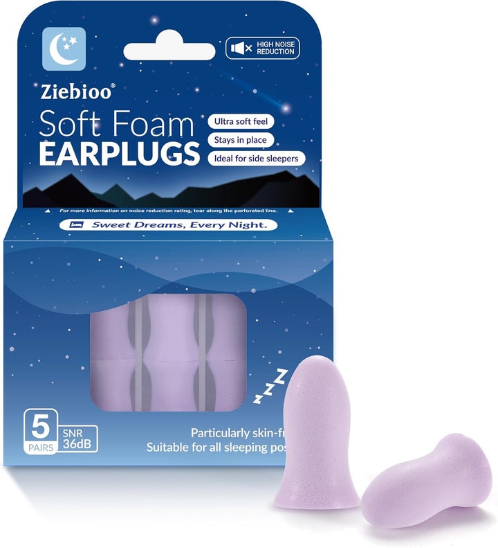 𝐓𝐎𝐏 𝟐𝟎𝟐𝟒  Super Soft Foam Ear Plugs for Sleep, Ergonomic Design, 36Db SNR Noise Cancelling Hypoallergenic Earplugs for Snoring Blocking, Flying, Studying, Work