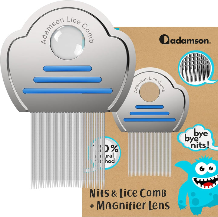 Lice Comb - Stainless Steel Lice Comb for Kids - Effective Nit Comb - Lice Combs for Thick Hair - Durable and Easy to Clean
