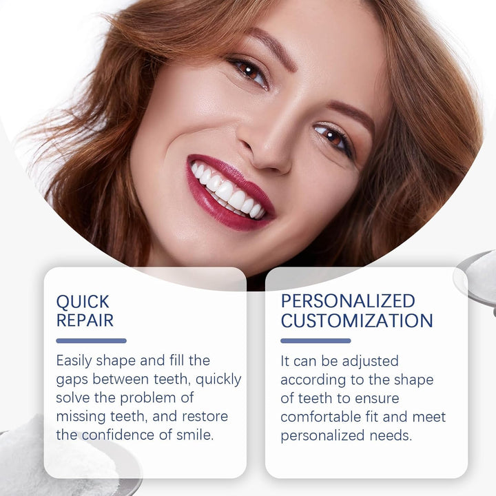 Temporary Tooth Filling Repair Kit,Denture False Teeth Repair Beads for Missing or Broken Tooth,Moldable False Teeth Replacement,Broken Tooth Repair Kit,Teeth Gap Filler,Friendly to User,Multiple Use