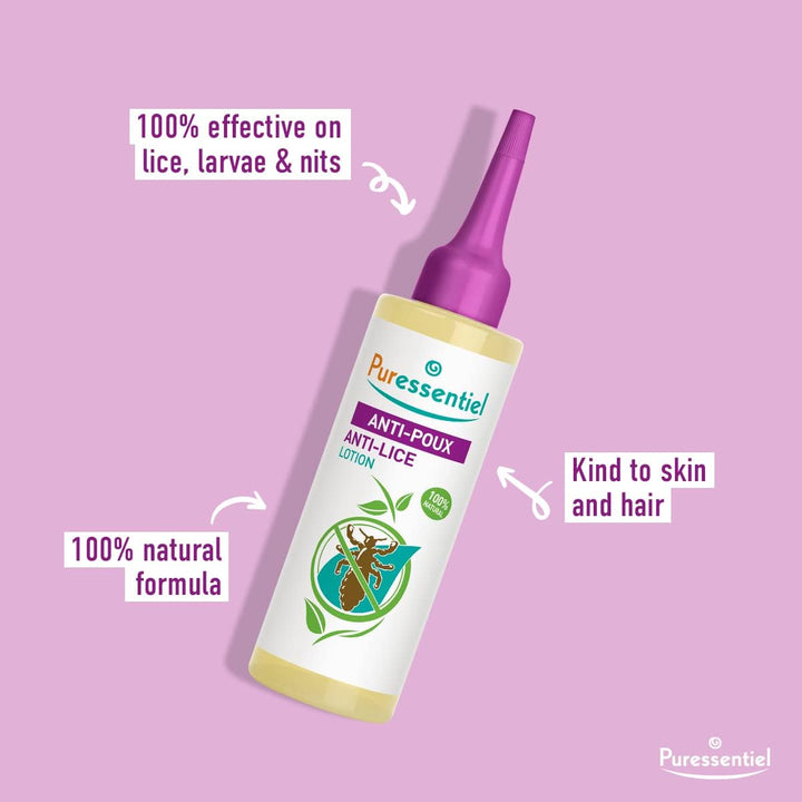 Head Lice Treatment Lotion & Head Lice Comb - Kills 100% Head Lice in Just 10 Minutes - 100% Natural Formula - Easy to Apply Lotion 100Ml - for Kids & Adults - Cruelty Free