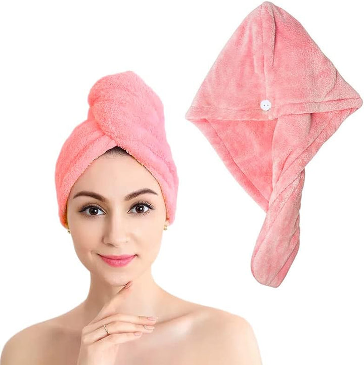 Microfiber Hair Towel Wrap | Super Absorbent Hair Turbans for Quick Dry, Grey