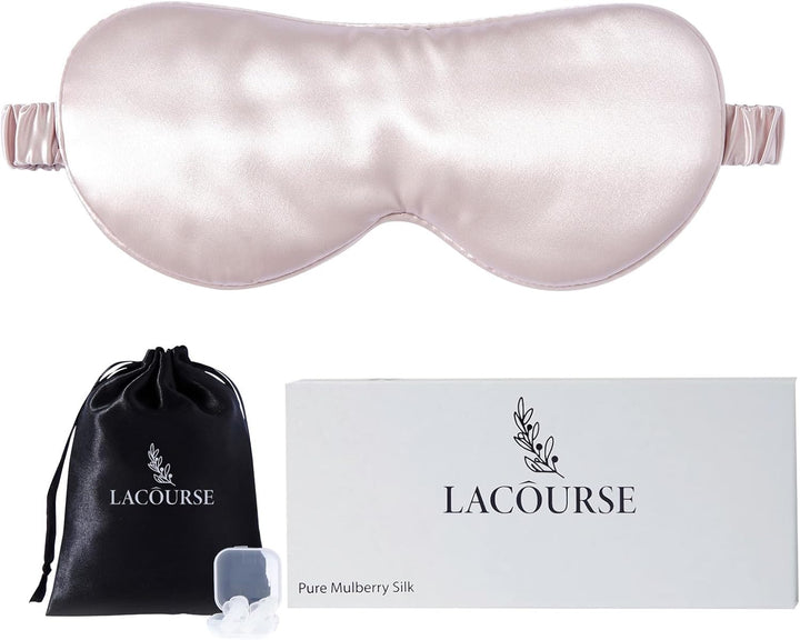 100% Natural Mulberry Silk Eye Mask for Sleeping with a Travel Pouch, Both Sides 19 Momme Organic Silk, Adjustable Sleep Eye Mask for Women, Green-Floral