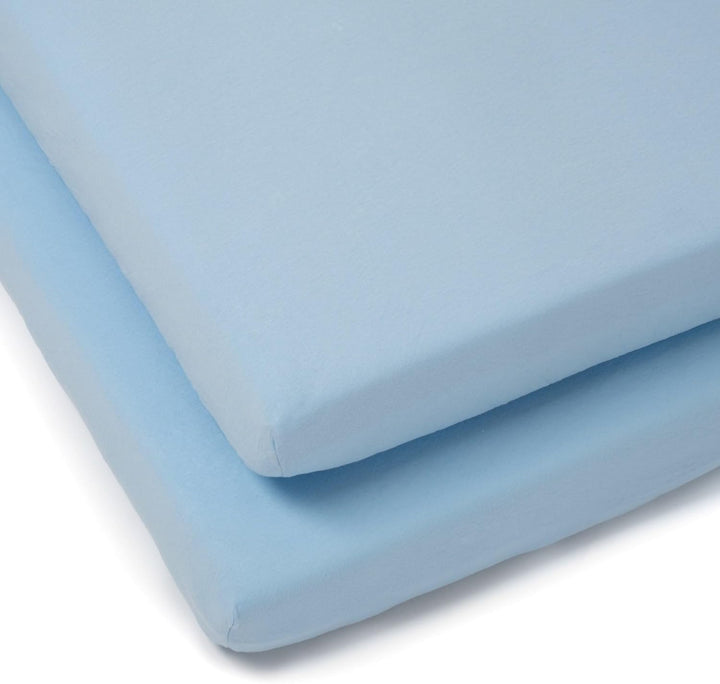 Pram/ Crib Cotton Jersey Fitted Sheets (Pack of 2, White)