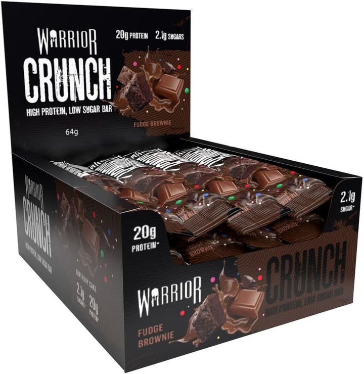 Crunch - High Protein Bars - 20G Protein Each Bar - Low Carb, Low Sugar Snack - 12 Pack X 64G (White Chocolate)