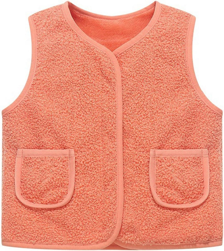 Girls Fleece Vest Winter Padded Warm Jacket Outerwear Softshell Windproof Thermal Insulated Coats for Toddler Kids