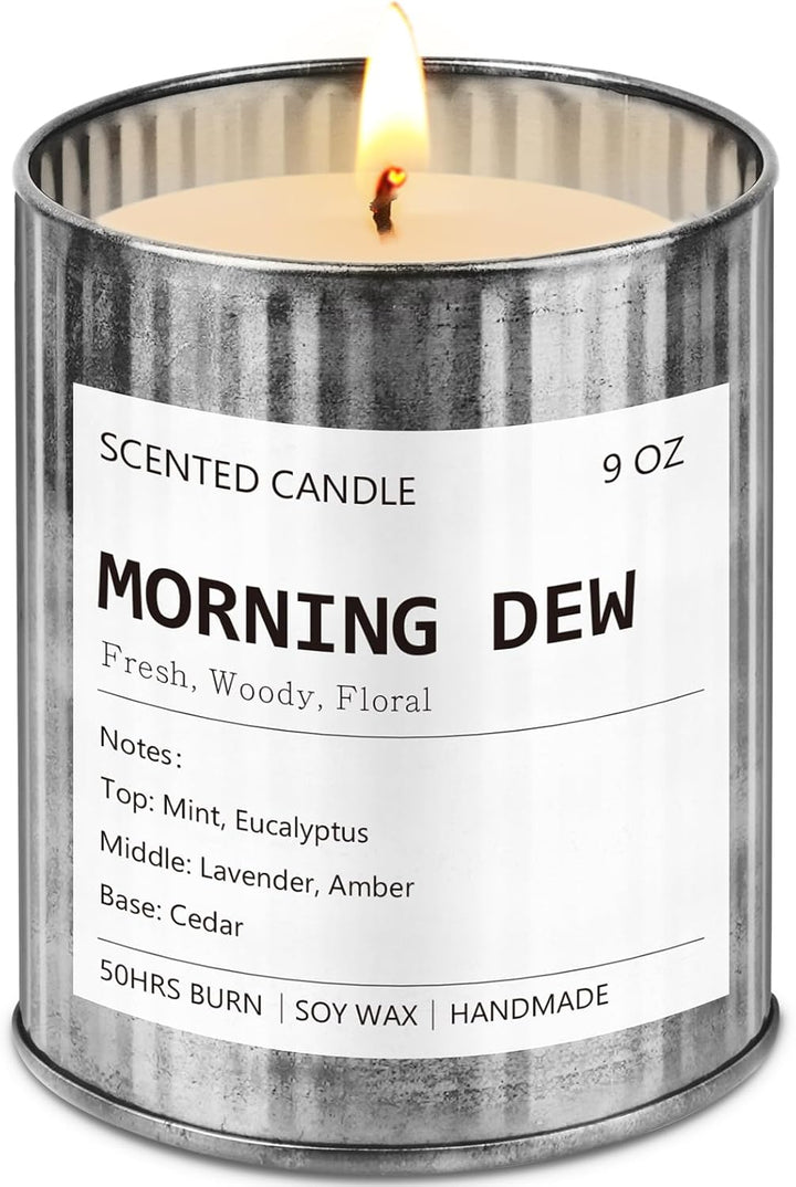 Scented Candles for Men Eucalyptus & Mint Scent Soy Wax Men Candles for Home Scented Father'S Day Gift Christmas Valentine Birthday (9Oz 40Hour Burn)