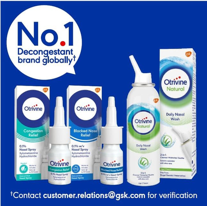 Nasal Spray Adult, Decongestant for Blocked Nose Relief in Cold and Flu, 10 Ml