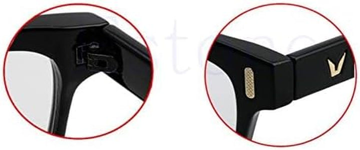 TECH-LINE-DIRECT Black Large Square Frame Glasses Retro Optical Clear Lens Eyeglasses Unisex 2019