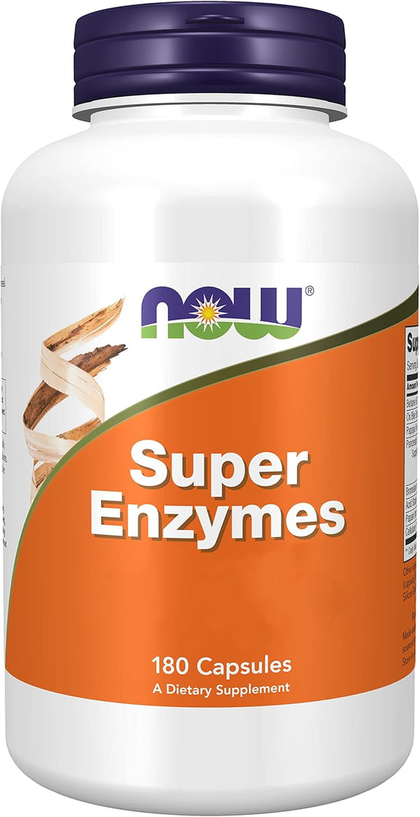 Foods, Super Enzymes, 180 Capsules, Lab-Tested, Enzyme Blend, Gluten Free, Soy Free