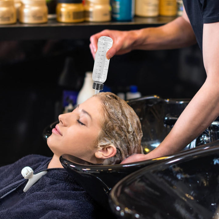 Hair Oil Applicator Bottle with Tip - Plastic Hair Dye Nozzle, Graduated Measurements for Salon Color, Paint Art Glue