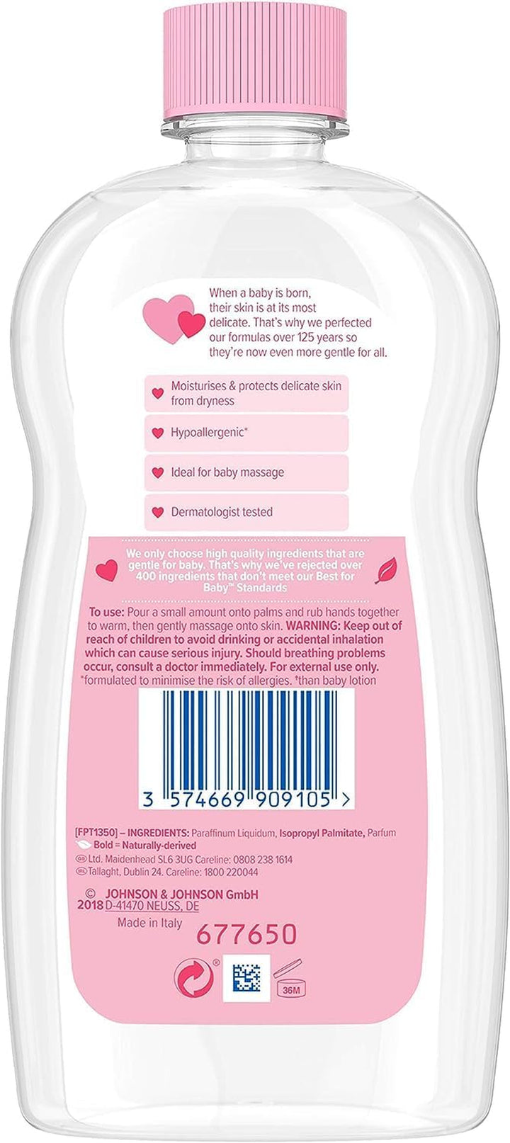 Johnson'S Baby Oil 500Ml (Six Pack)