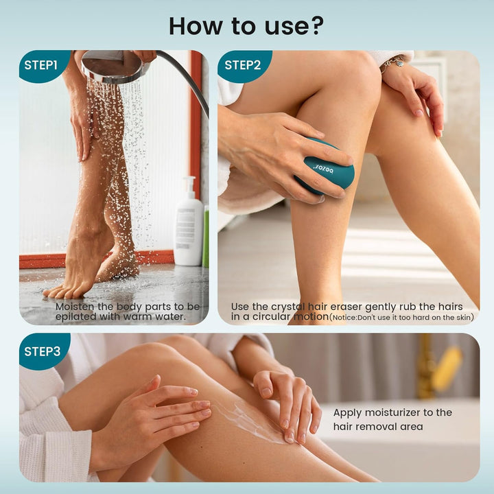 Nano Glass Hair Remover with Upgraded Grinding Surface -Achieving Painless Hair Removal, Crystal Hair Eraser for Portability, Reusable Easy to Use Silky Smooth Crystal Hair Removal Device