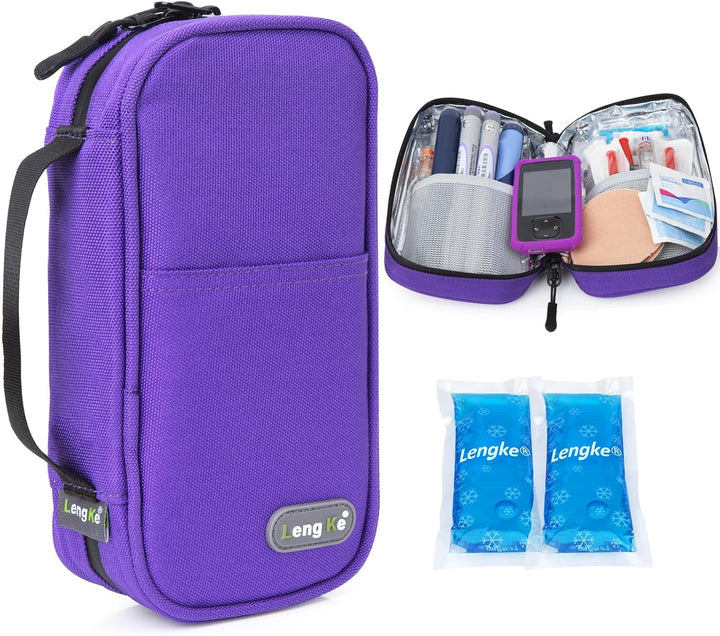 Insulin Cooler Ice Pack - Reusable Ice Packs Medicine Cool Bag for Diabetic Insulin Cooler Travel Case, Nylon Ice Bags (2 Packs)