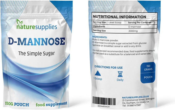 D Mannose Powder 150 G Pack - Pure D-Mannose for Natural Support - (NOT D Mannose Capsules or Tablets) GMO Free, Vegan Friendly, No Chemicals - High Strength Dmannose Supplement by