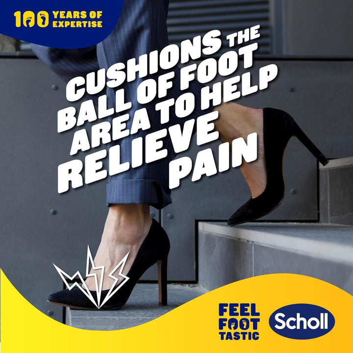 Scholl Party Feet Ball of Foot Gel Cushions with Gelactiv Technology, Non-Slip, Help Prevent Foot Pain - Suitable Most Shoes Including High Heels and Stilettos. Universal Size, 1 Pair of Cushions