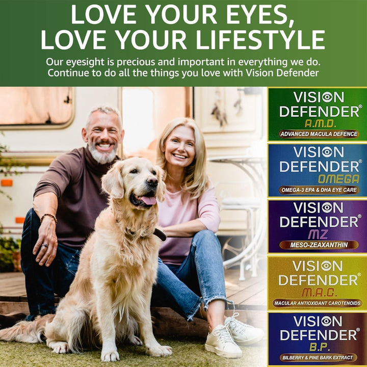 Vision Defender plus Eye Supplement – Complete AREDS2 Eye Vitamins Enhanced with Meso-Zeaxanthin – Lutein, Zeaxanthin, Vitamins C & E, Zinc, Copper – 7 Nutrients for Eye Health – 60 Vegan Capsules