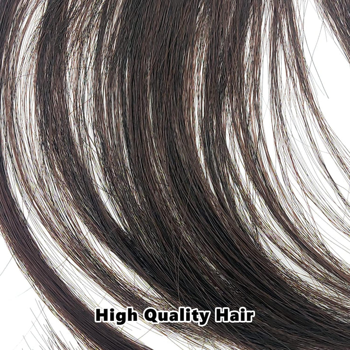 Clip in Fringe, Clip in Bangs for Women Hair Extensions with Temples Hairpieces, Fashion Wispy Bangs Fringe Air Bangs Clip for Daily Wear Y7LHJFP (Dark Brown)