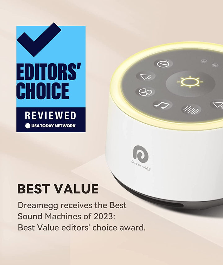 White Noise Machine, D1 Sleep Sound Machine with Night Light for Baby Kid Adult, 24 Natural Sounds Therapy, Continuous or Timer, Sound Machine for Sleeping Nursery Office Travel Gift