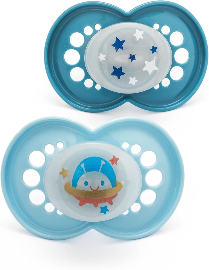 Original Soothers | 16 plus Months | Pack of 2 | Comes in Dummy Steriliser Box | Sustainable Materials | Baby Accessories | Blue (Various Designs)