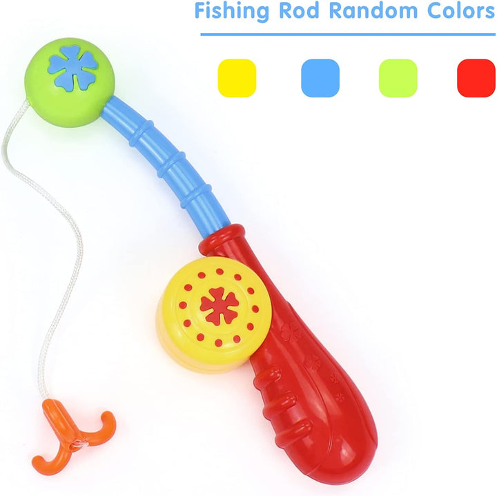 Baby Bath Toys Fishing Game for 2 3 4 Year Olds Toddler Kids Paddling Pool Toys with 2 Toy Fishing Rod 6 Fishing Toys,Baby Shower Bath Toys Water Play Game for Kids