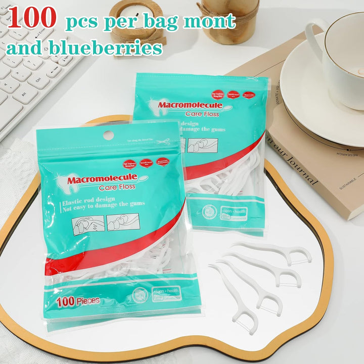 200 Pcs Dental Floss Stick, Disposable Toothpicks Teeth Stick Floss Picks Tooth Picks Sticks Interdental Cleaning Tool for Travel Home Office Restaurant