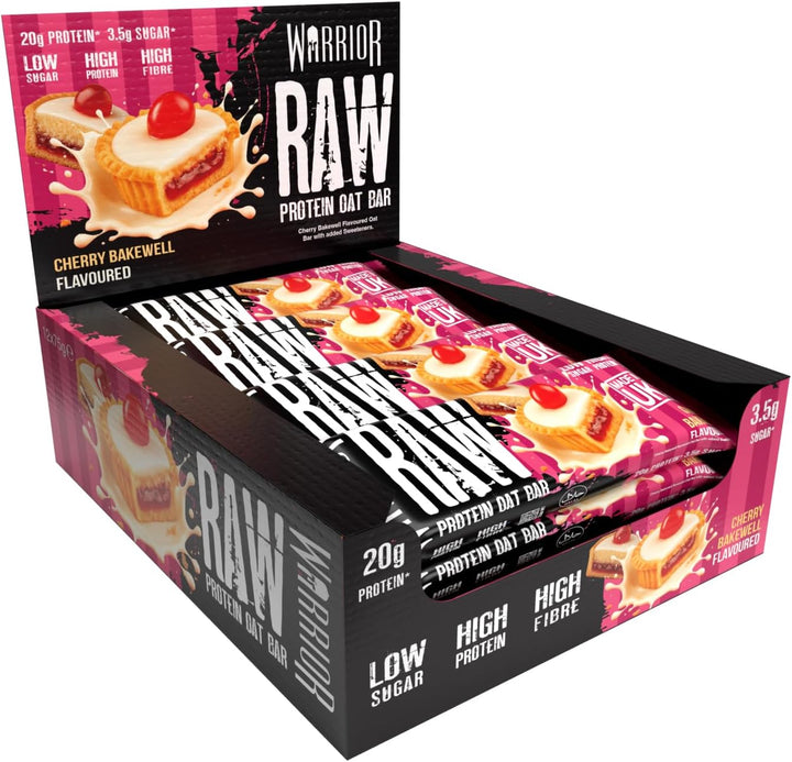 Raw Protein Bars – 12 X 75G High Protein Snack – High Fibre, Low Sugar – Ideal Meal Replacement or Healthy Nutrition Energy Snacks - Oat Bar Flapjacks – UK Made (Cookies & Cream)
