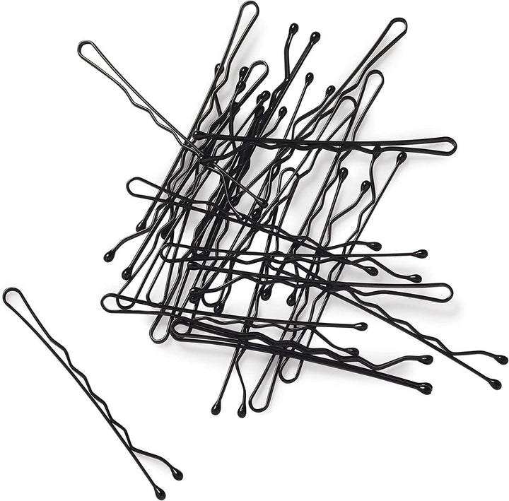 24 Kirbigrips Black 5Cm, Waved Bobby Pins, Grips for Holding Hair in Place, Styling, Buns, Updo’S, Strong, Secure, Durable, Suitable for All Hair Types and Lengths, Hairdressing Salon