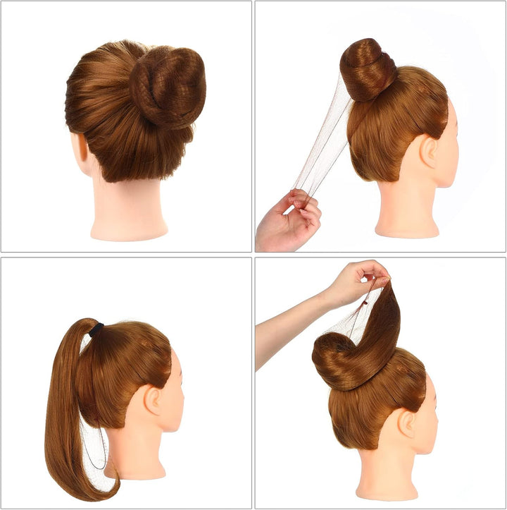 Bun Nets,20 Pcs Individual Package Invisible Hair Nets 20 Inch Reusable Nylon Hair Nets for Buns Invisible Elastic Edge Mesh for Ballet Bun Sleeping Women Wig Brown