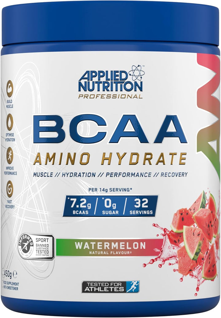 BCAA Powder - Branched Chain Amino Acids Bcaas Supplement, Amino Hydrate Intra Workout & Recovery Energy Drink (45G - 32 Servings) (Orange & Mango)