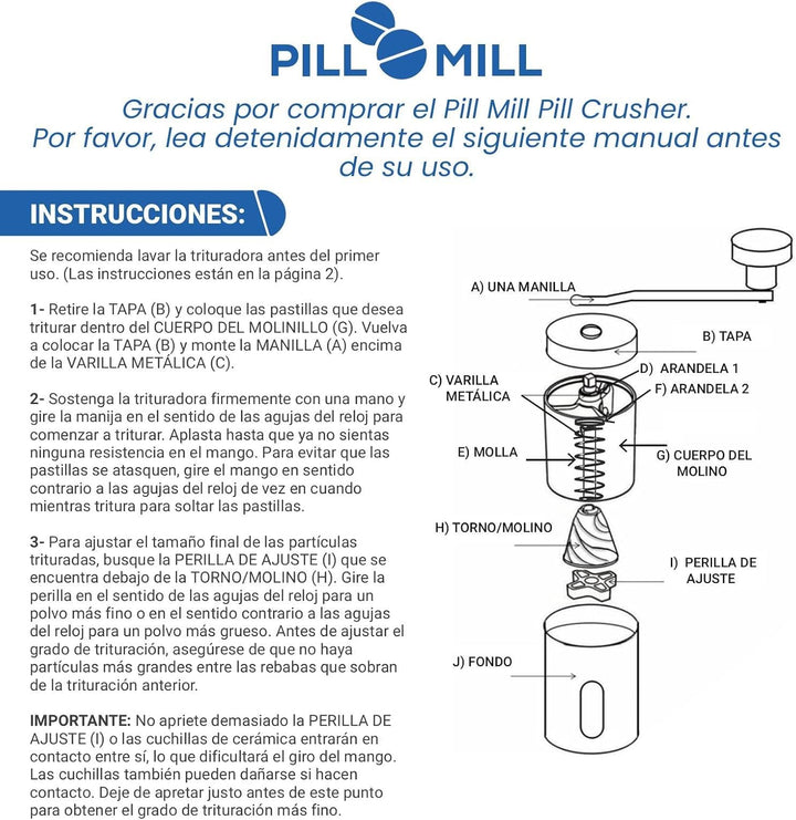 Pill Crusher - Crushes Multiple Tablets to a Fine Powder - Metal Medicine Grinder - Tablet Pulverizer Perfect for Travel - Great for Feeding Tube Use, Pets or Easier Medicine Intake for Kids