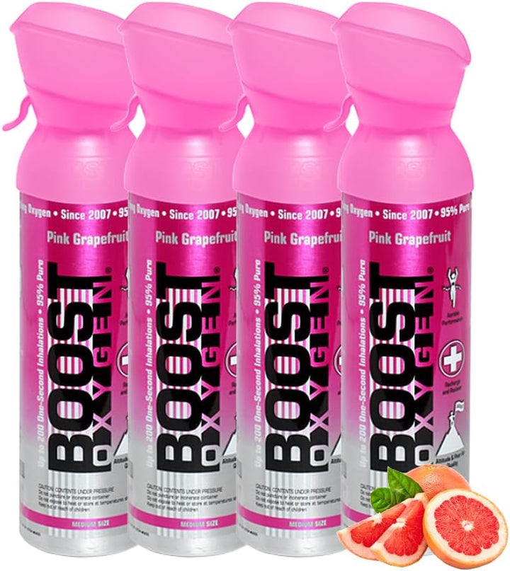 Cylinder - Portable Oxygen Cylinder for Breathing up to 100 Uses | Pink Grapefruit Pure Oxygen Can Promotes Free Breathing, Assists with Hangovers, Colds, & Revitalizes Lungs 5L