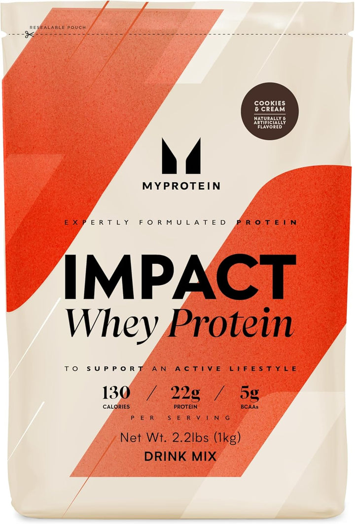 Impact Whey Protein Powder – Vanilla Flavour– 1Kg, 22G of Protein per Serving, Supports Muscle Building, Recovery & Lean Muscle Maintenance - 33 Servings