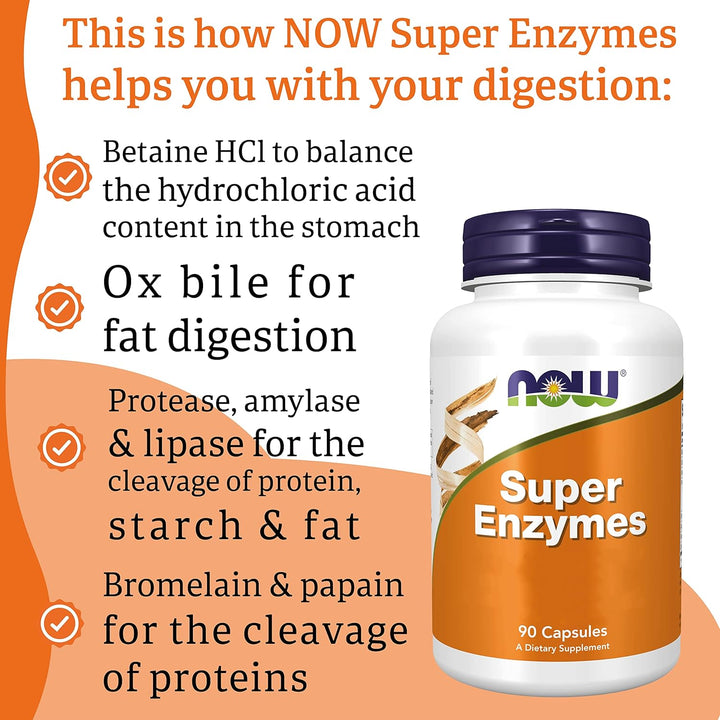 Foods, Super Enzyme, 3X 90 Capsules, Highly Dosed, Gluten Free, SOYA Free, Non-Gmo, Triple-Pack