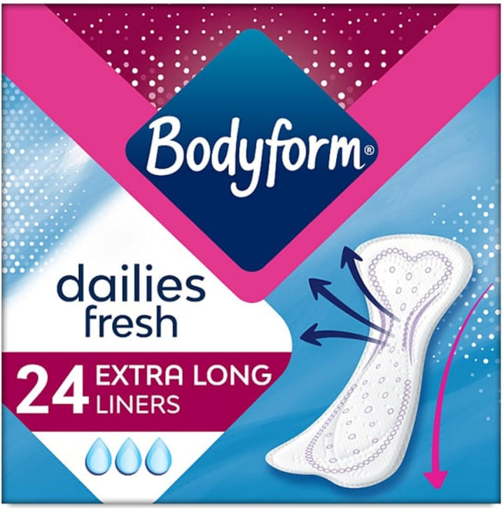 Bodyform Extra Long Panty Liners, 24 Count (Pack of 2)