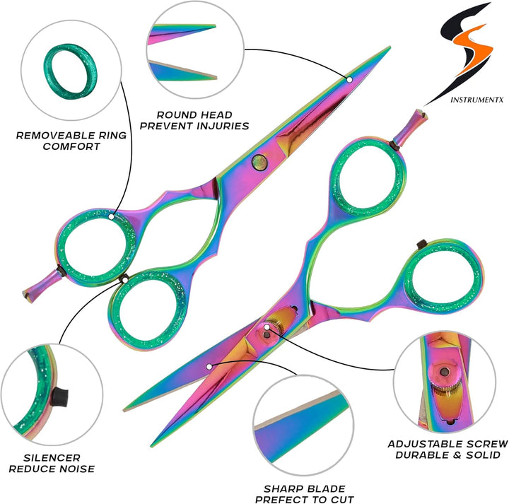 Titanium Hair Scissors, Barber Salon Scissors 5.5" (14Cm)