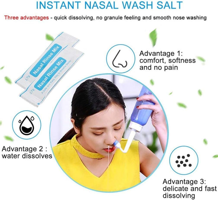 80Pcs Nasal Salt Packets Nose Cavity Protector Instant Nasal Cleaning Salt Nose Cleaner Tools