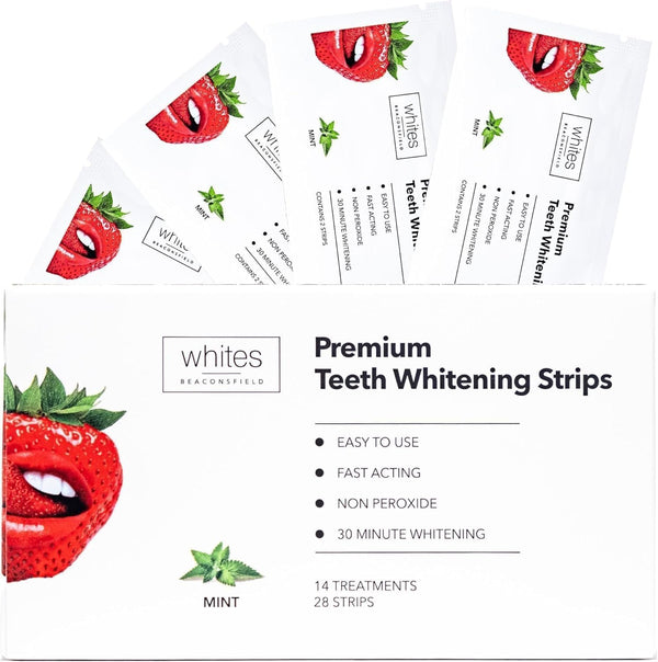 Teeth Whitening Strips, 28 Strips (14-Day Treatment) – Non-Peroxide Formula, Enamel-Safe, Brighten Teeth Fast, Removes Coffee, Wine, Smoke Stains, Safe for Sensitive Teeth