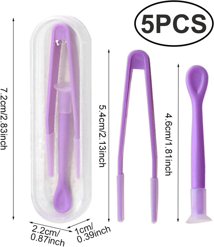 5-Pack Contact Lens Remover and Inserter Tool Set - Hygienic, Easy-To-Use, Includes Case, Perfect for Travel