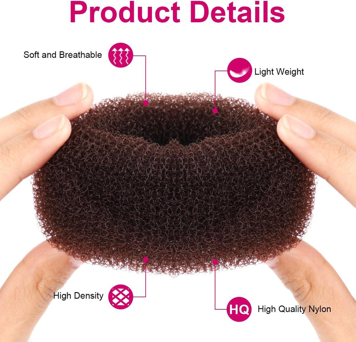 Hair Donut Bun Maker Set, 4 Pcs Ring Style Donut Bun Shaper with 30 Hair Pins, Blonde Chignon Doughnut Bun Hair Accessories for Girls Kids Women DIY Chignon Hair Styles