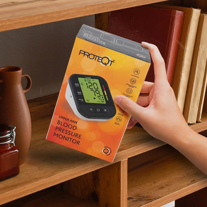 Proteqt Arm Blood Pressure Monitor: Dual User, Approved NHS UK Blood Pressure Monitors, Large 4-Color LCD & Adjustable Cuff, Irregular Heartbeat Detection
