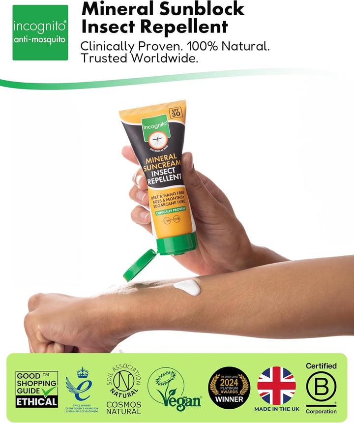 Sunblock Insect Repellent - SPF30 100Ml - 3 in 1 Sunblock, Insect Repellent and Moisturiser for Soft and Protected Skin & Body