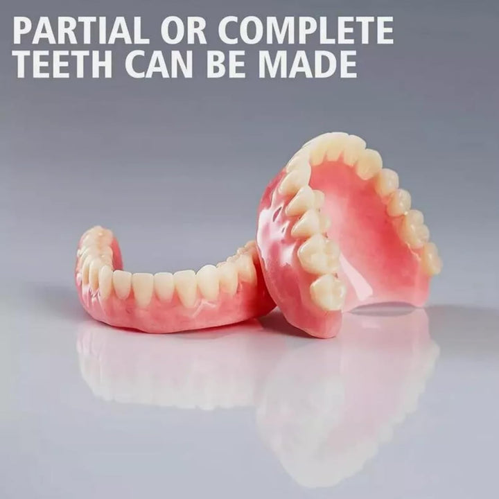 1 Pair of Denture Repair Kit,False Teeth Set,Clip in Veneers Teeth,Soft Denture Reline Kit,Denture Kit for Repair Missing Teeth,Dentures False Teeth Set for Adults,Comes with 7 Red Wax Sheets