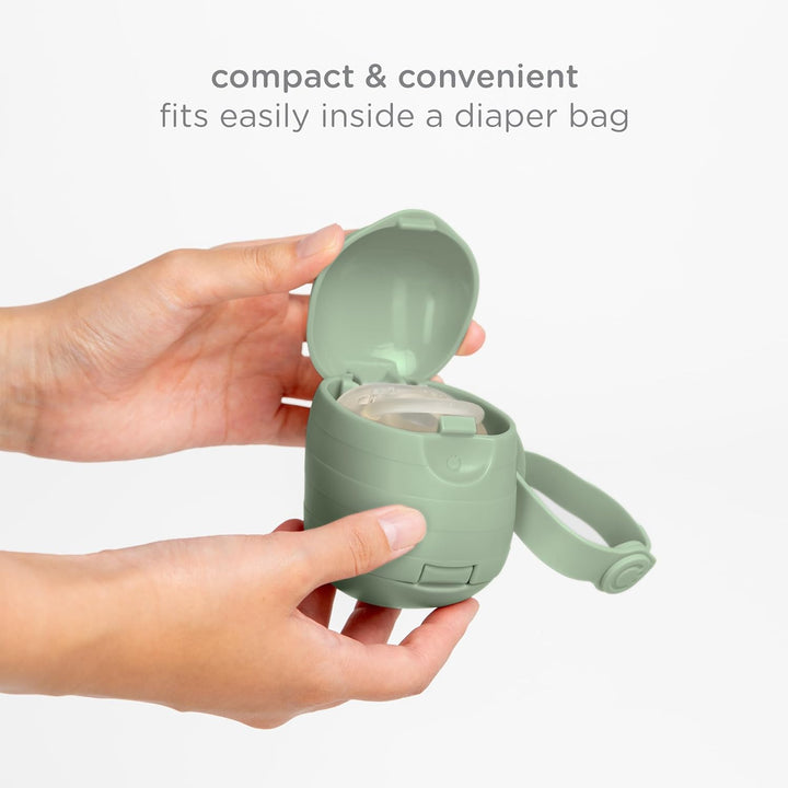 On-The-Go Soother Pod, Dummy Holder, Keeps Baby'S Binkies Clean and Accessible, Portable for Travel, Diaper Bag Accessory Must Have for Newborns, Sage Green