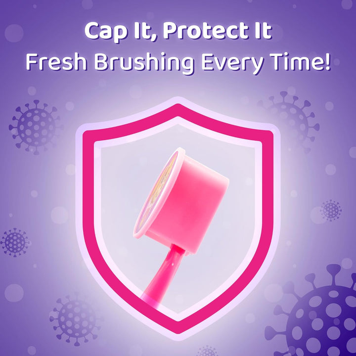 Paw Patrol Skye Little Teeth Toothbrush for Kids with Soft Rounded Bristles, Comfortable Handle Grip and Protection Cap for Children Ages 3+