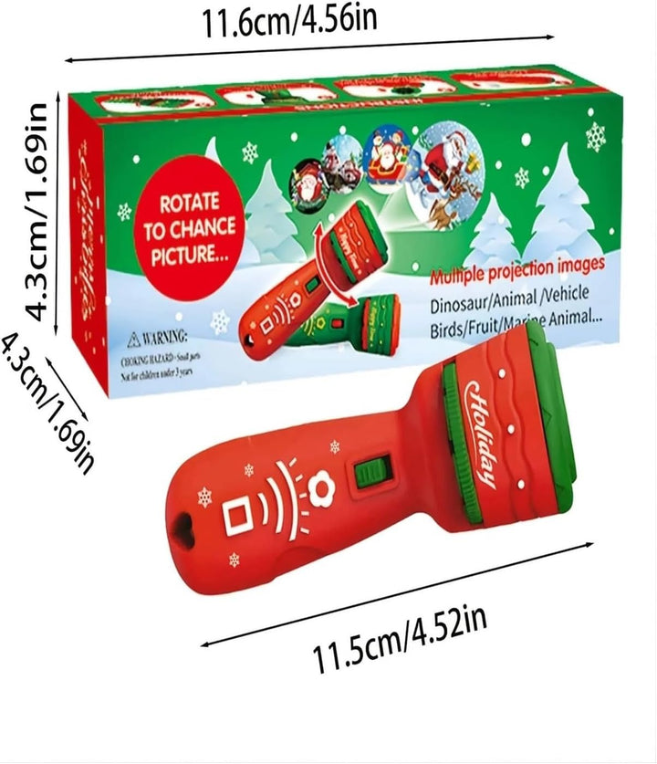 Christmas Projector Flashlight Halloween Children'S Toys Camera Projection Light Luminous Toys Fun Puzzle Early Education(Rosso)